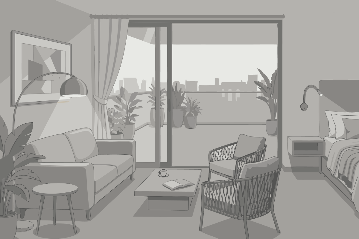 Estudio con vistas al jardín